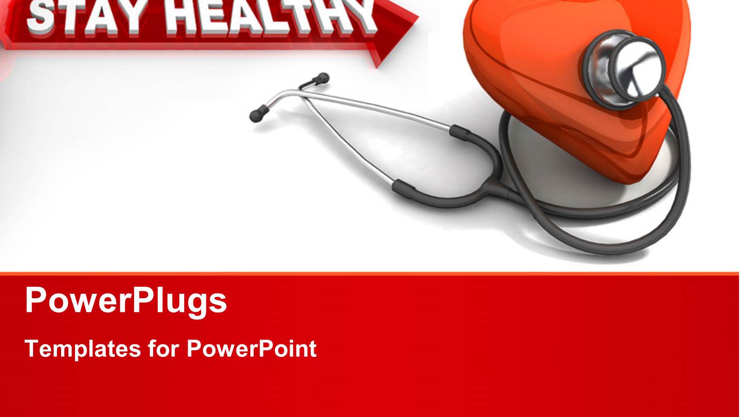 Red Human Heart and Stethoscope with Stay Healthy Keyword in the Background