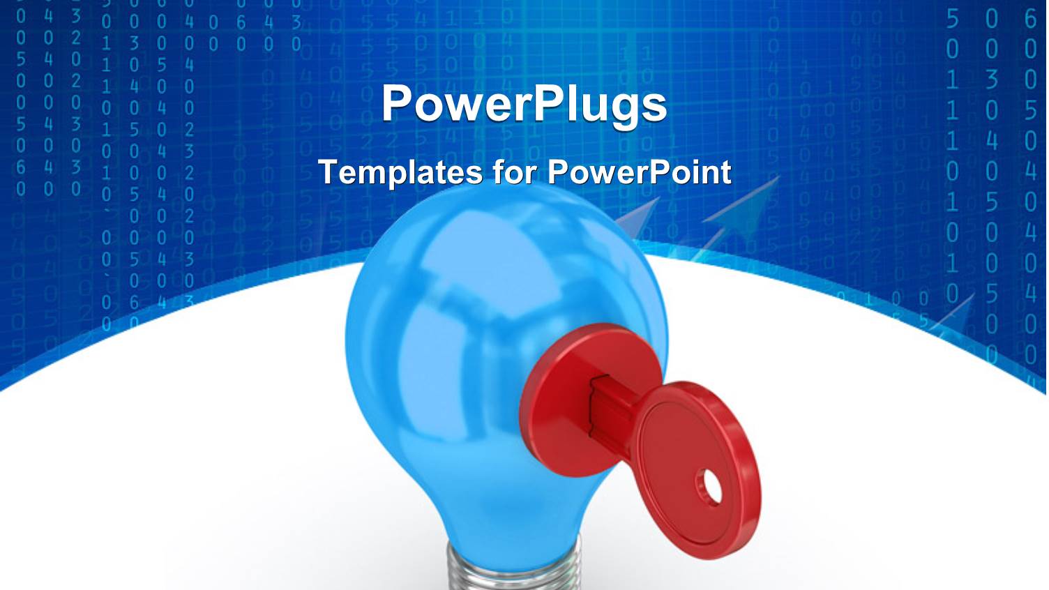 Red Key Inserted in Key Hole in Bulb and Numeric Digits in Background