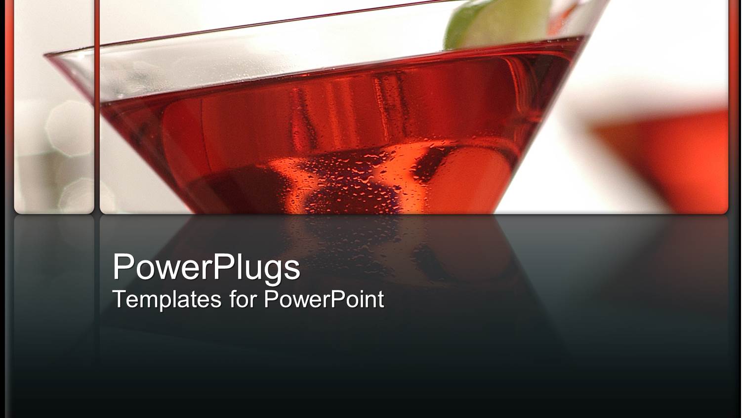 Red Martini in Glass with Lime Wedge