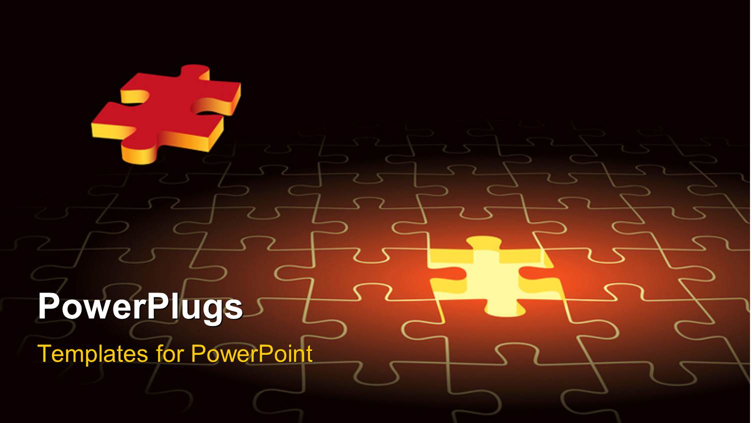 Red MMissing Piece of Jigsaw Puzzle Flying into Lighted Position