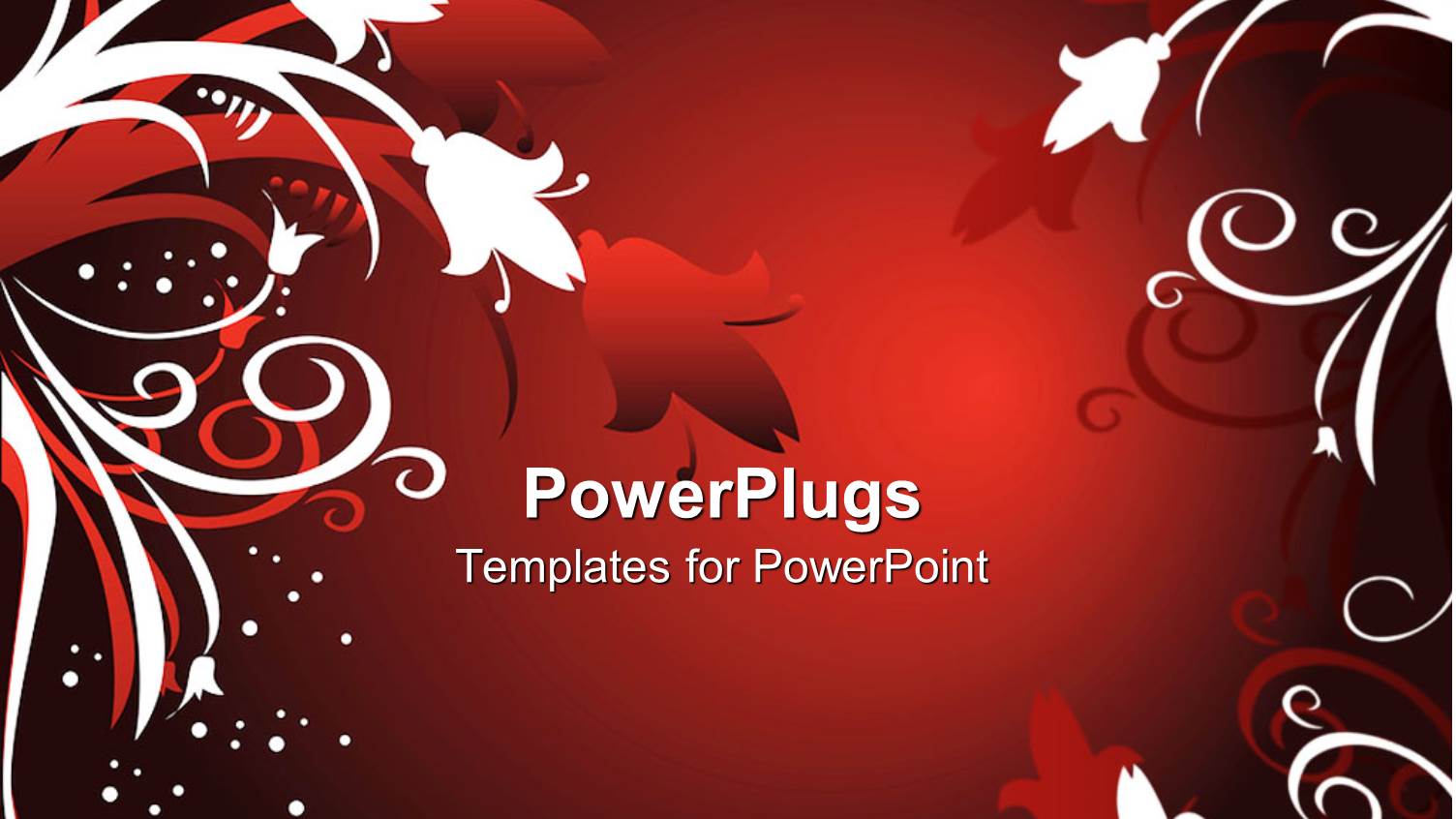 Red Ombre Spotlight Background with White and Red Vines and Flowers