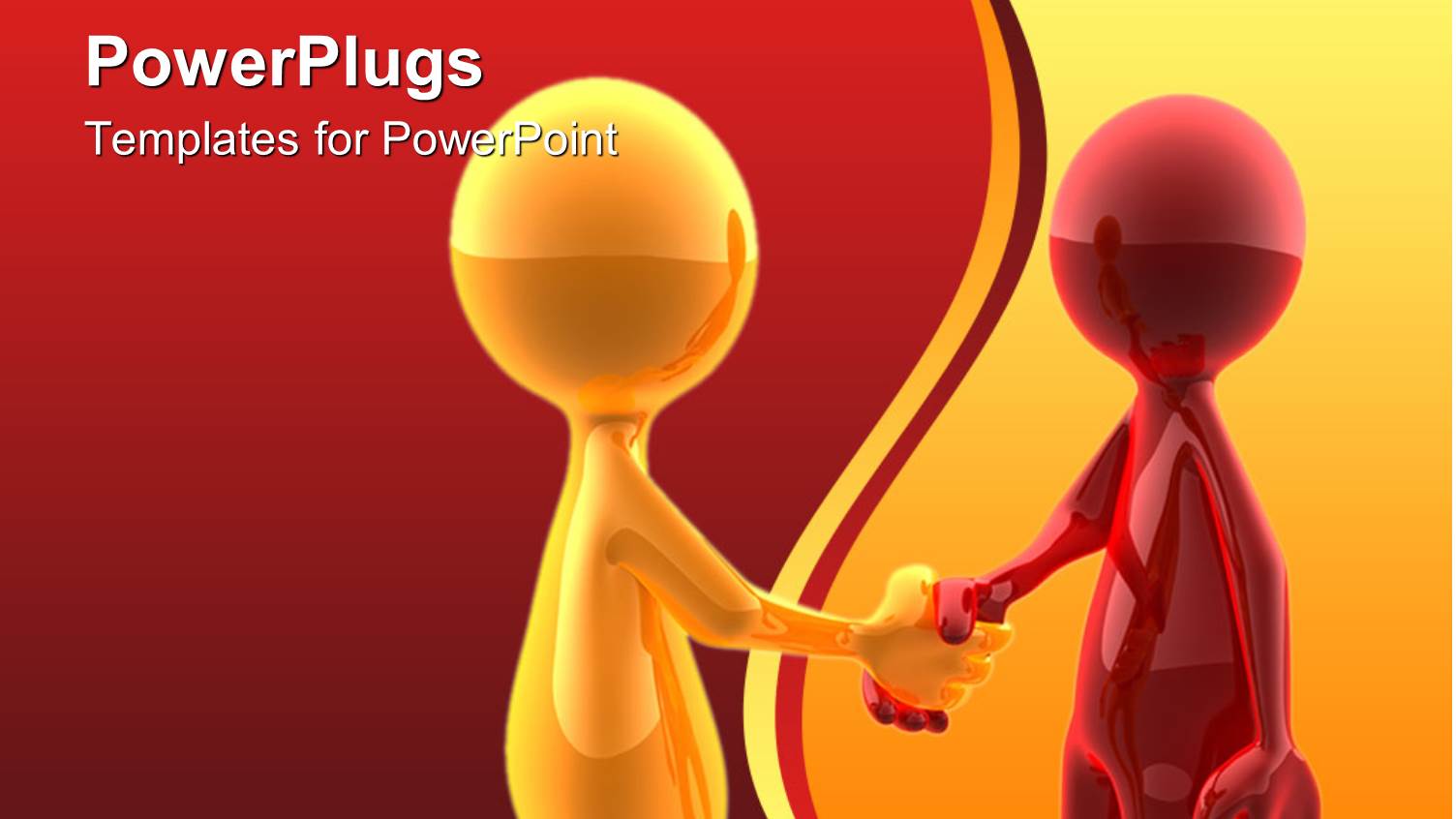 Red and Orange Colored Human Figures Shaking Hands on a Red and Orange Background