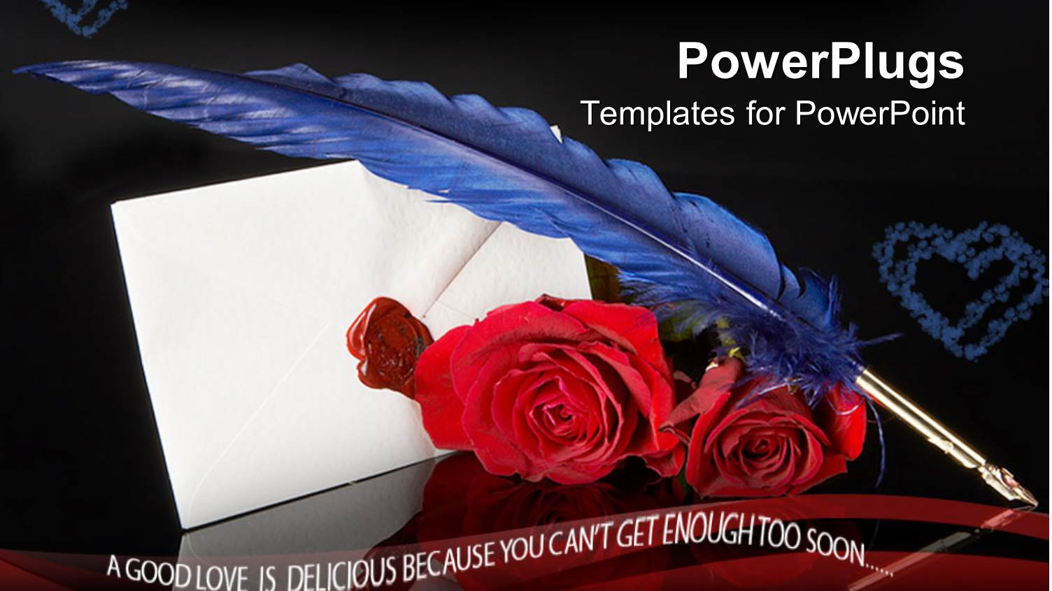 Red Roses and a Blue Feather with a White Letter