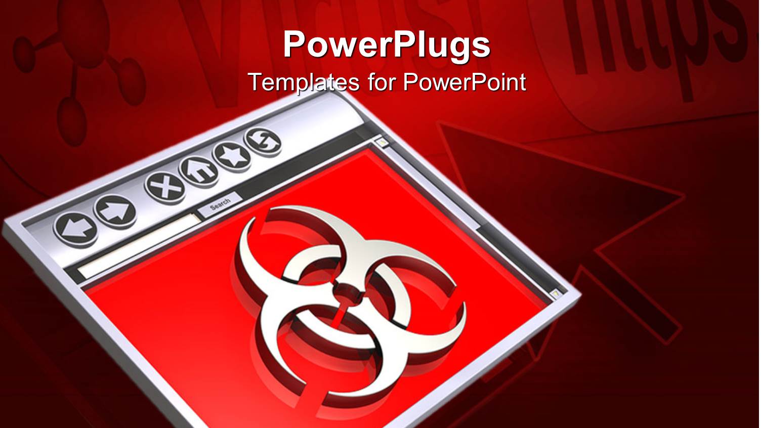 Red Screen with a Bio Hazard Sign on it