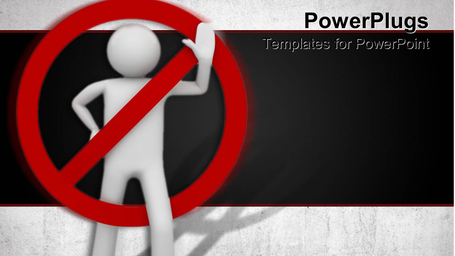 Red no Sign on White Waving Figure Against Black Background, Forbidden, Separate