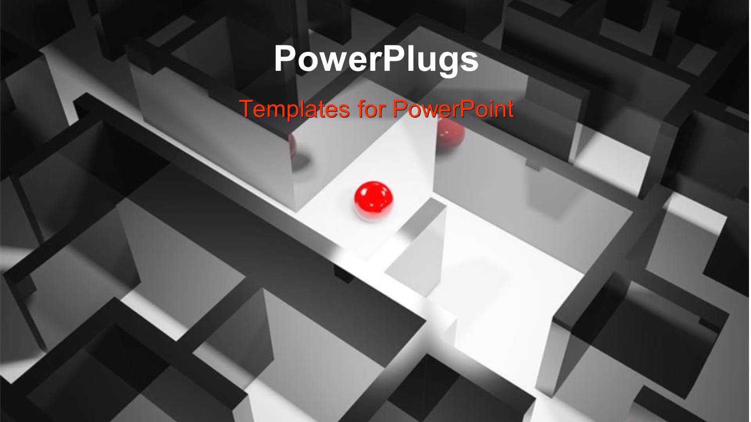 Red Sphere Sitting Between Rendered 3D Maze