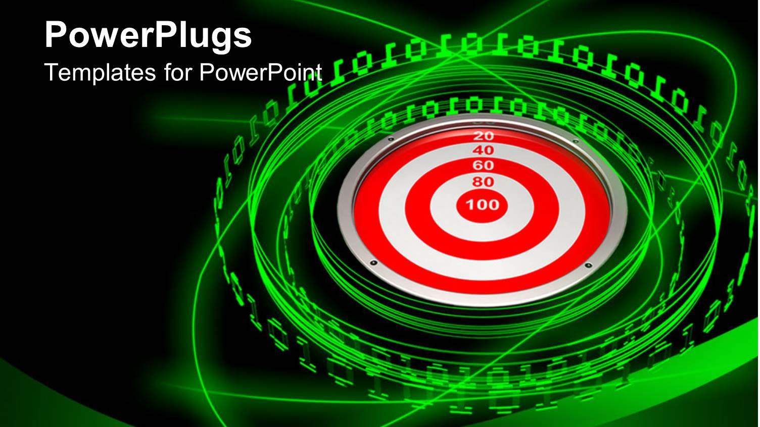 Red Target with Binary Digits Revolving Round and Green Background
