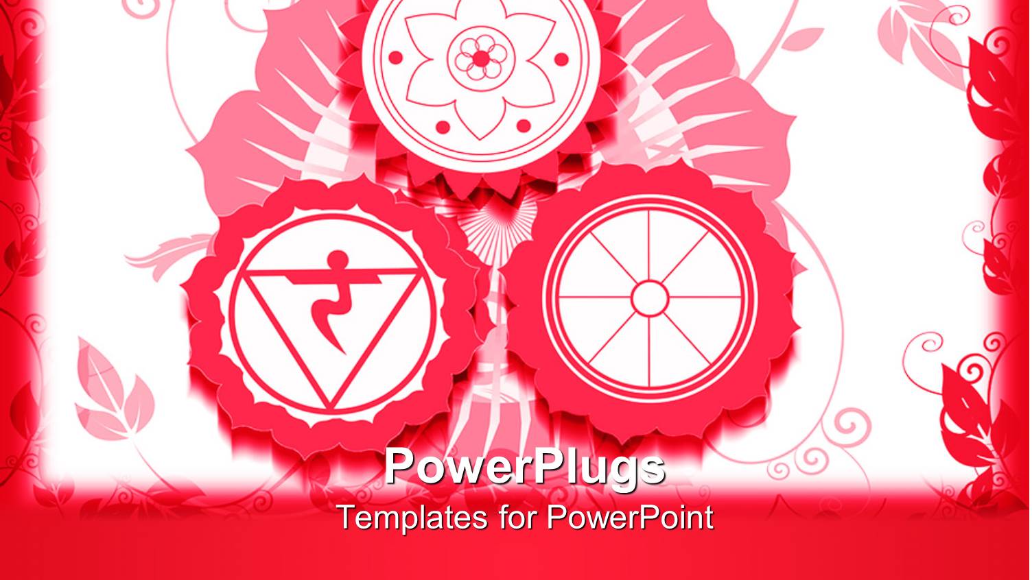 Red and White Background with Three Red Colored Hindu Religious Signs