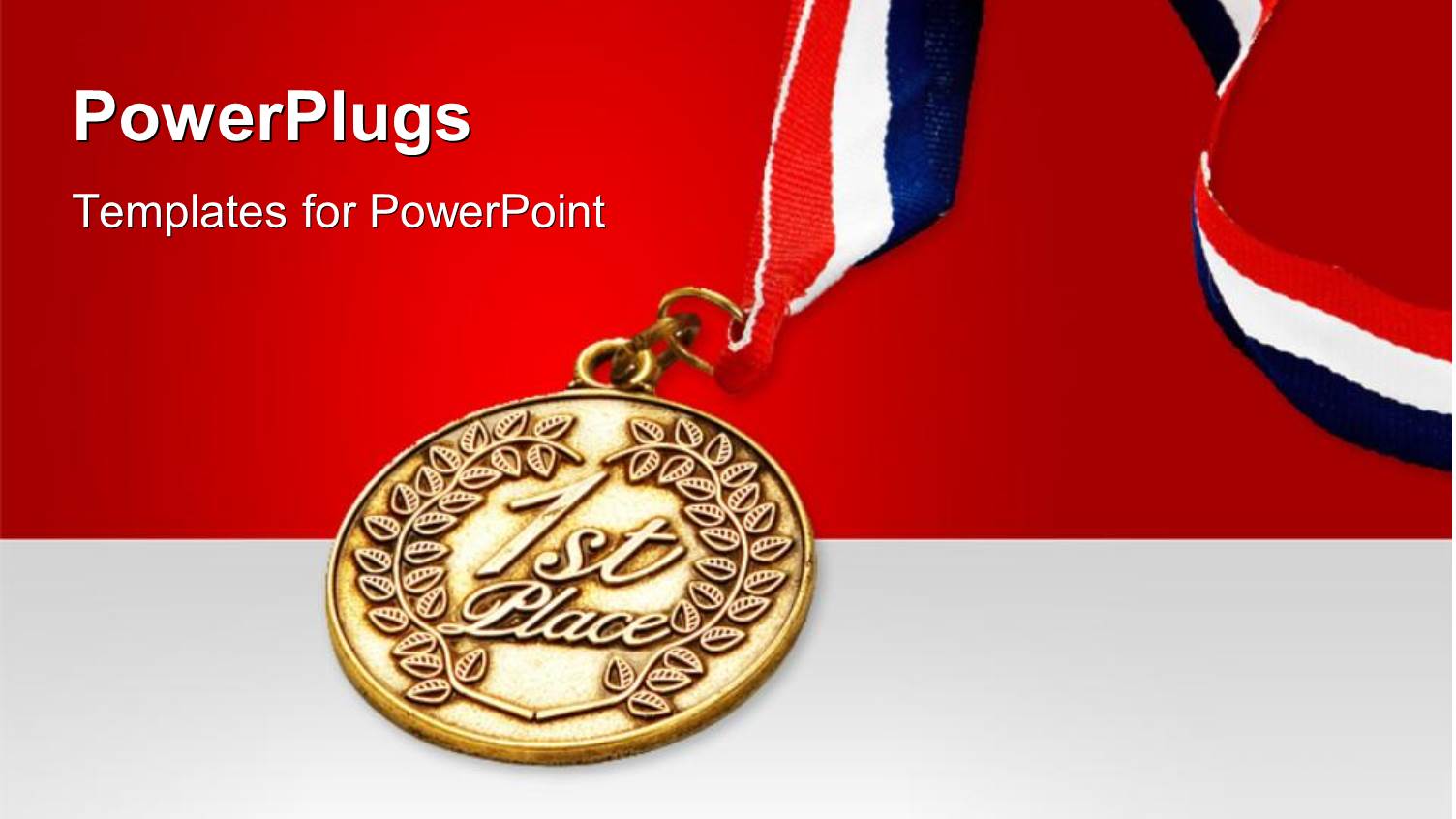 Red, White and Blue Colored Ribbon Attached to Gold Medal