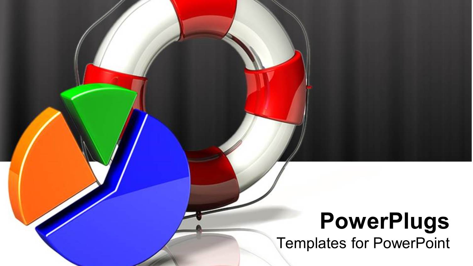 a Red and White Life Buoy and a Multi Colored Pie Chart