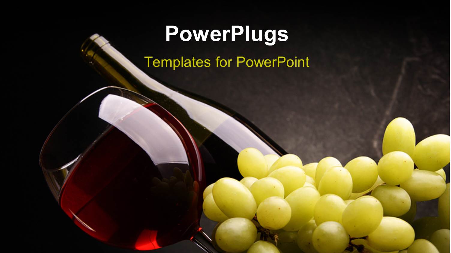 Red Wine in Bottle and Glass with a Bunch of Grapes on Dark Background