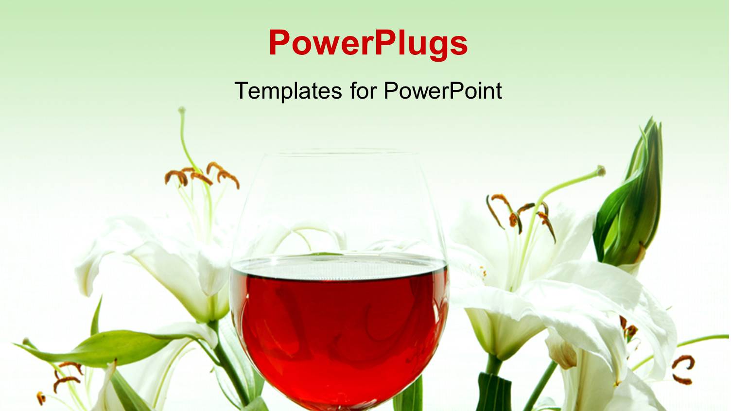 Red Wine in Wine Glass with Beautiful Lily Flower Around