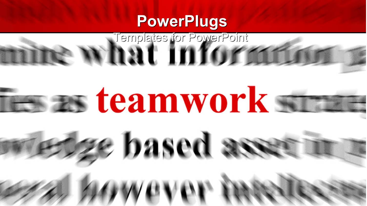 Red Word Teamwork with Black Words on White Background
