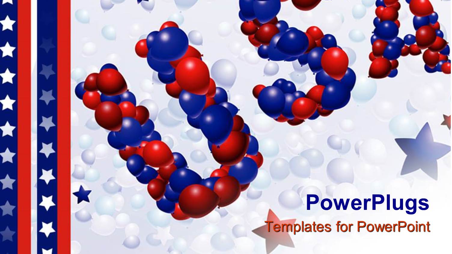 Red and Yellow Balloons Spell USA with Stars