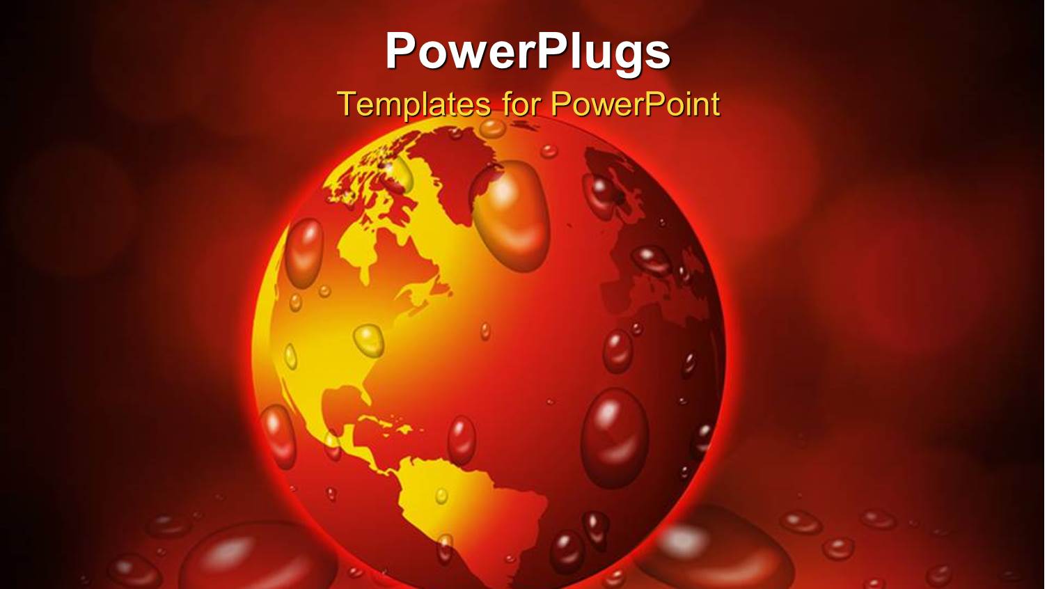 Red and Yellow Colored Earth Globe with Water Droplets