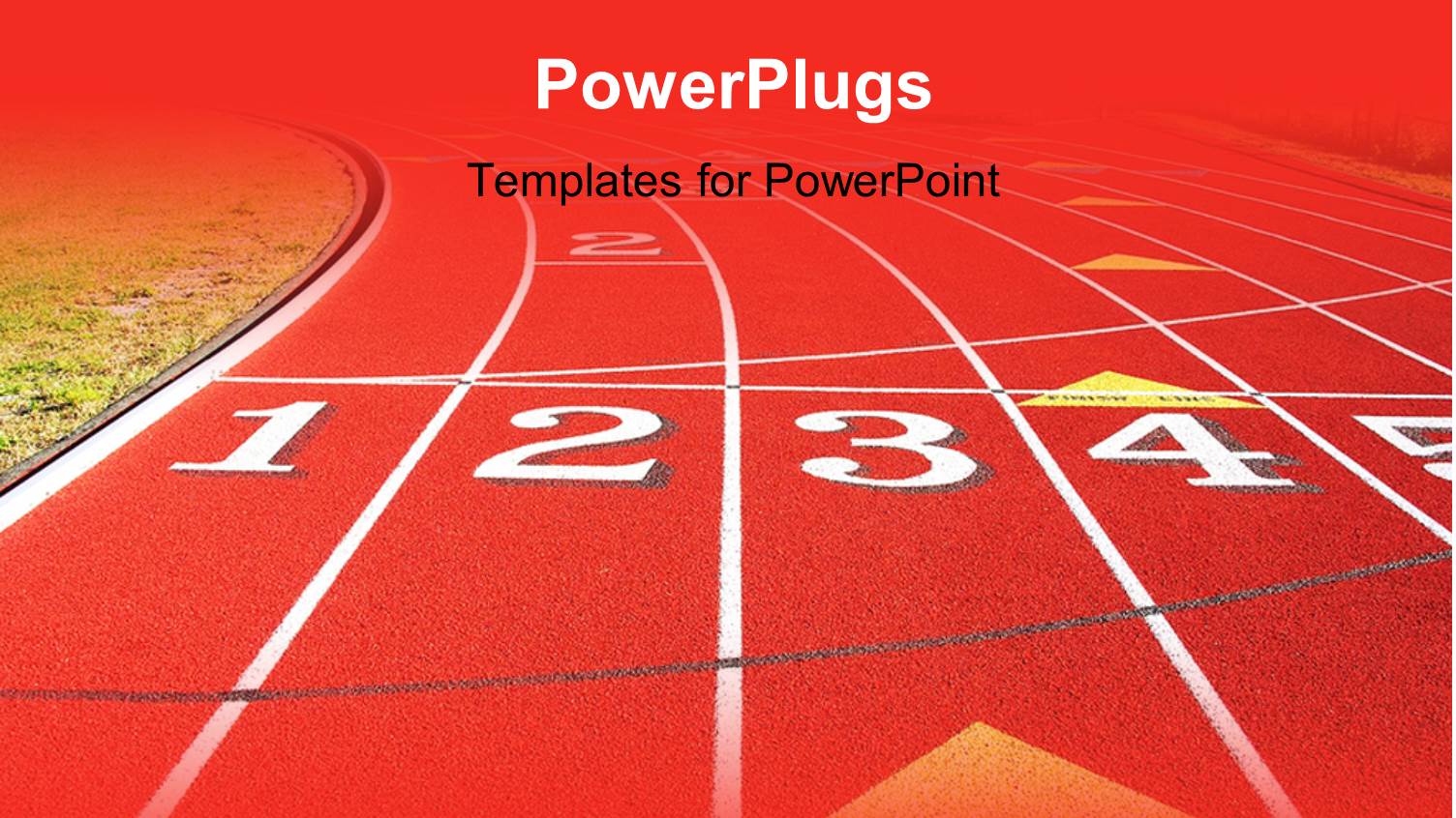 a Red and Yellow Sports Track with Figures on it