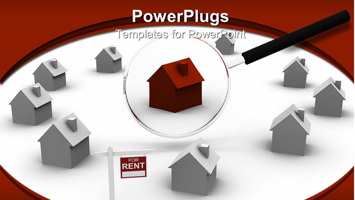 a Reddish House in a Magnifying Glass