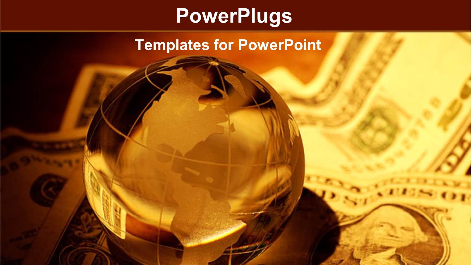 Reflective Earth Globe Sitting on One Dollar Bills 