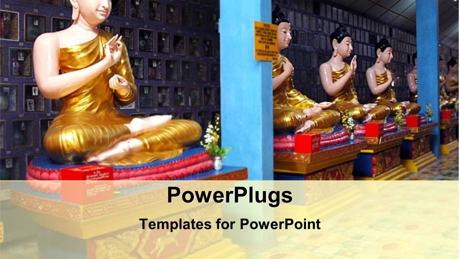 Religious Depiction with Statue of Burmese Buddha in Meditation