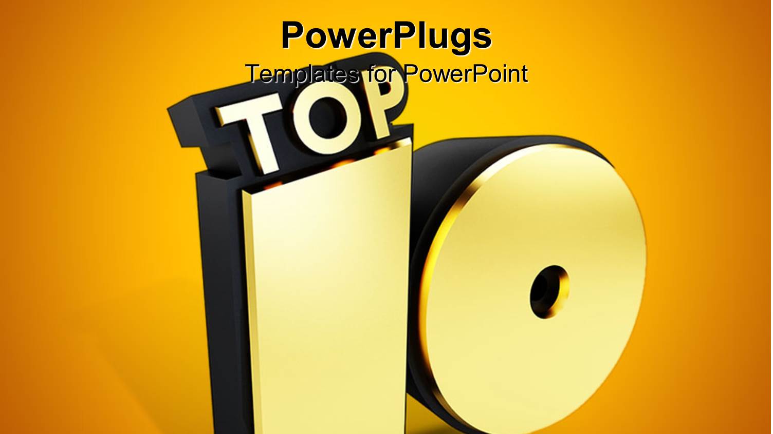 Representation of a Golden Top 10 with Golden Background