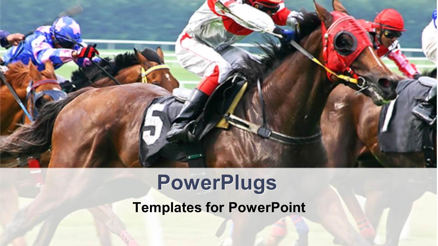 a Representation of Horse Race with Greenery in the Background