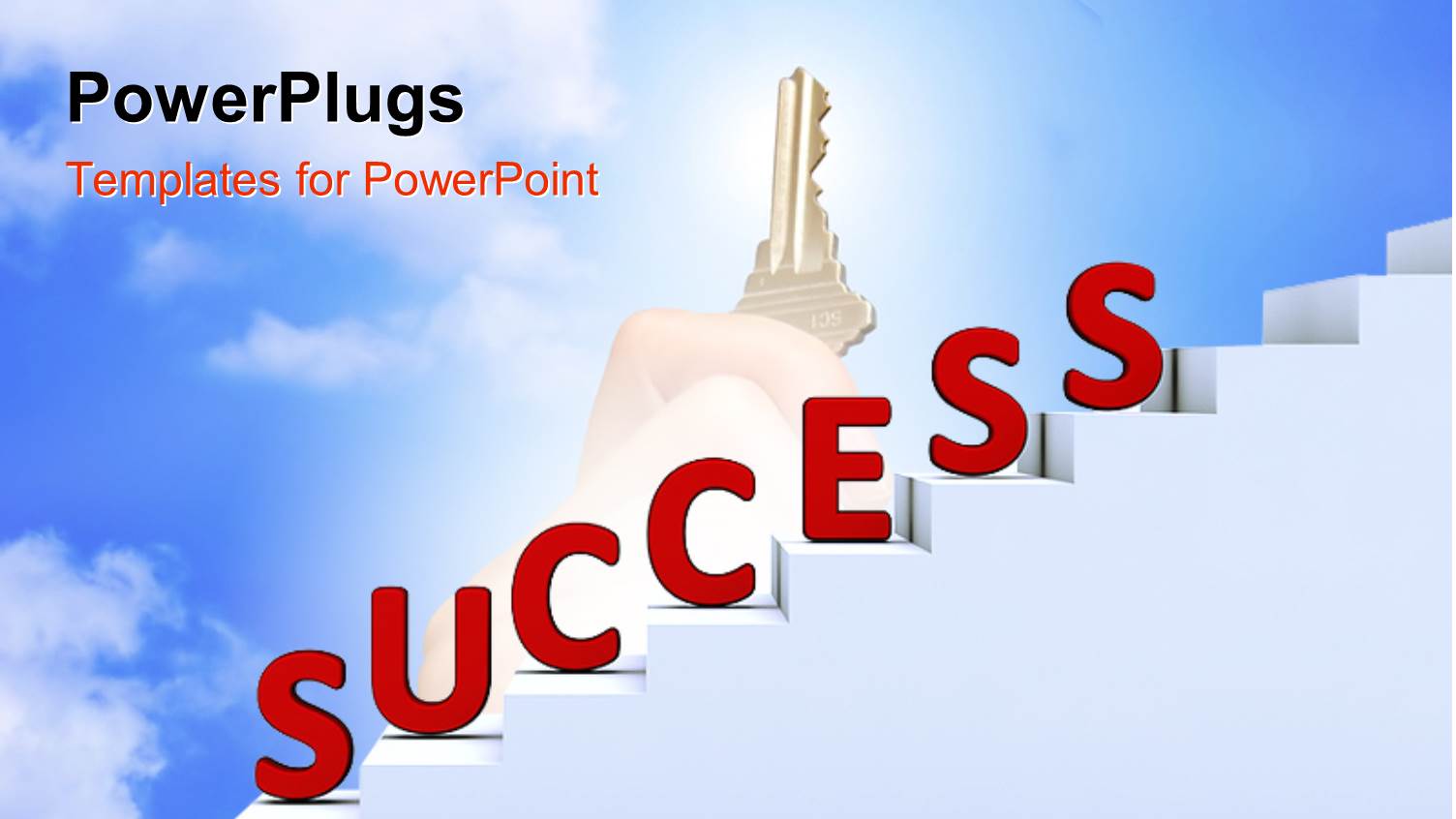 the Representation of Success with the Help of Stairs and a Key