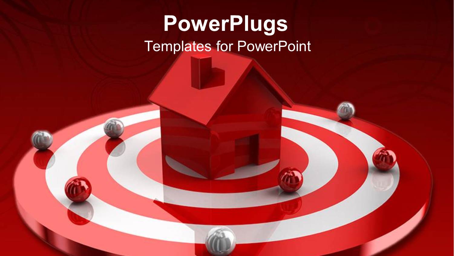 Residential House Sitting on Red Target Surrounded by Beautiful Ornaments