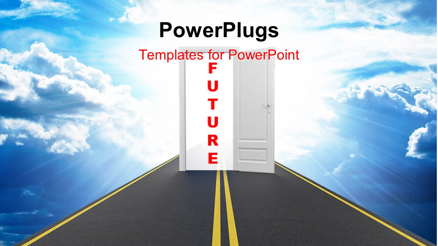 Road to Open Door Leading to the FUTURE Over Cloudy Sky