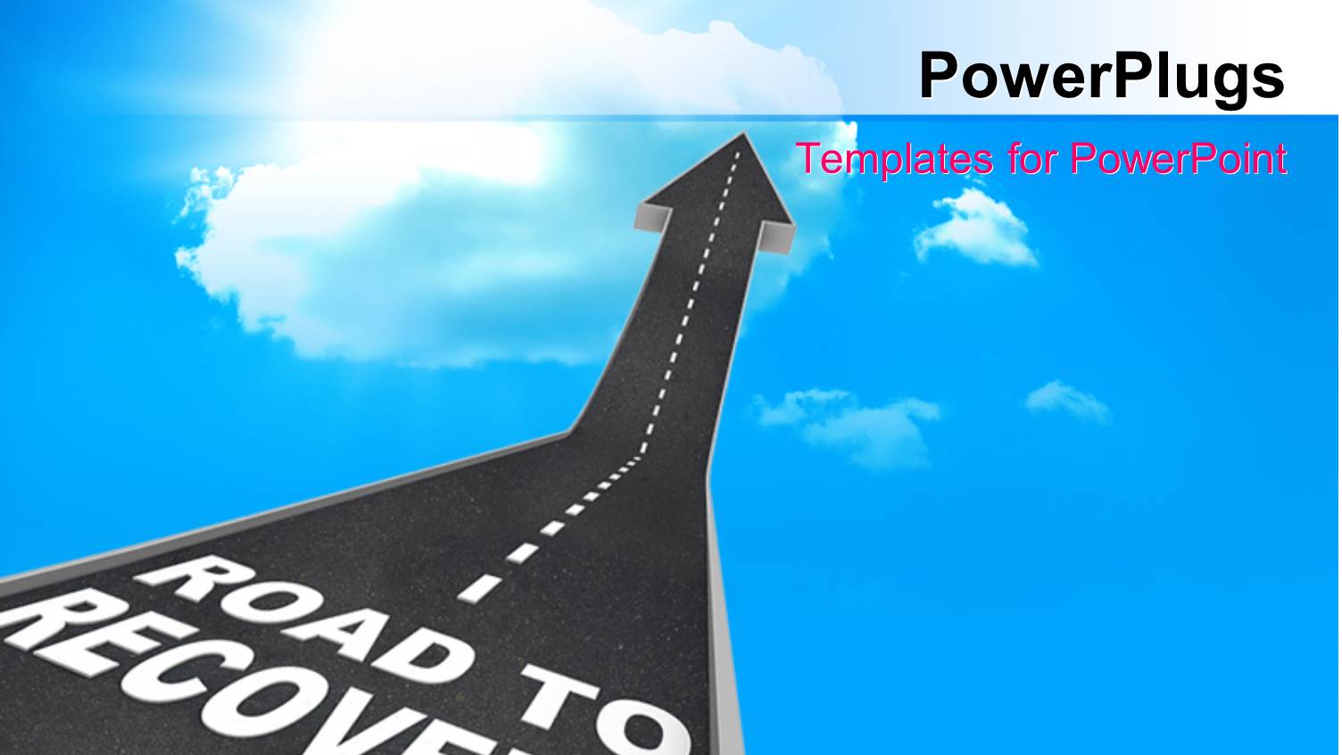 a Road Pointing Towards Recovery with Clouds in the Background