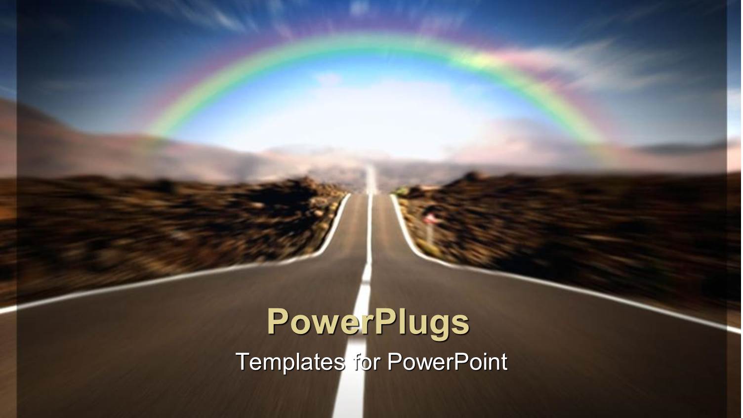 a Road with a Rainbow in the Background