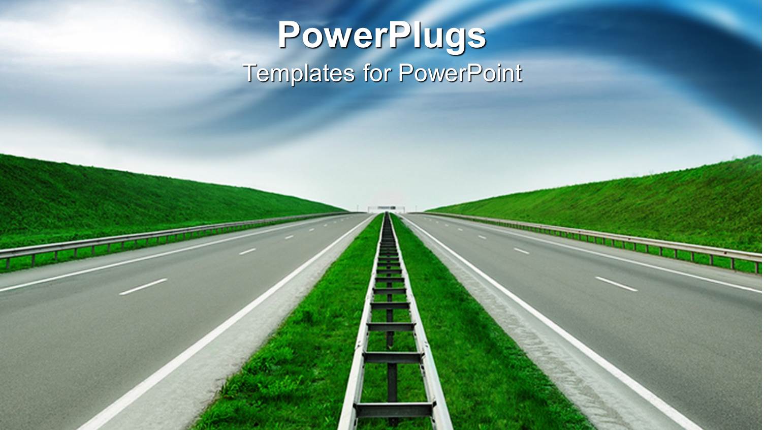 Road to Success  Blue Sky  Green Hills Empty High Way Divider