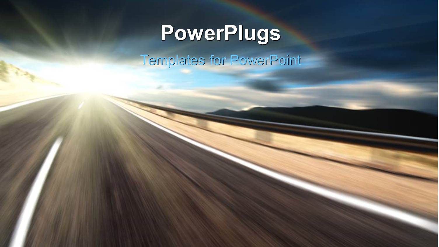 a Road with Sunlight at One End and High Speed Traffic on the Road