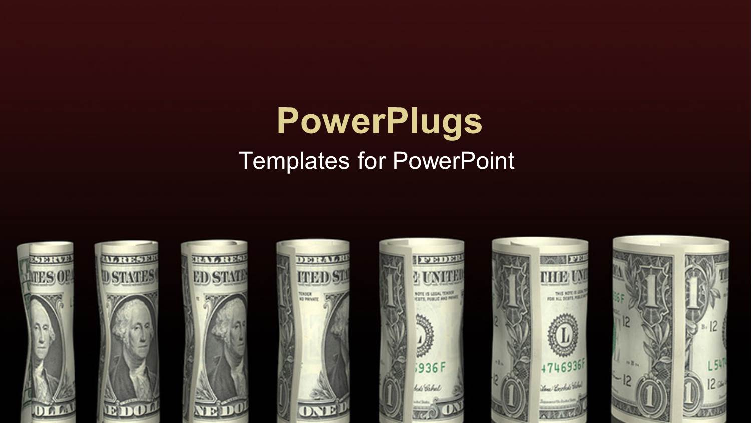 Rolled Money Stacks Chart of 1 Dollar Bills on Black Background