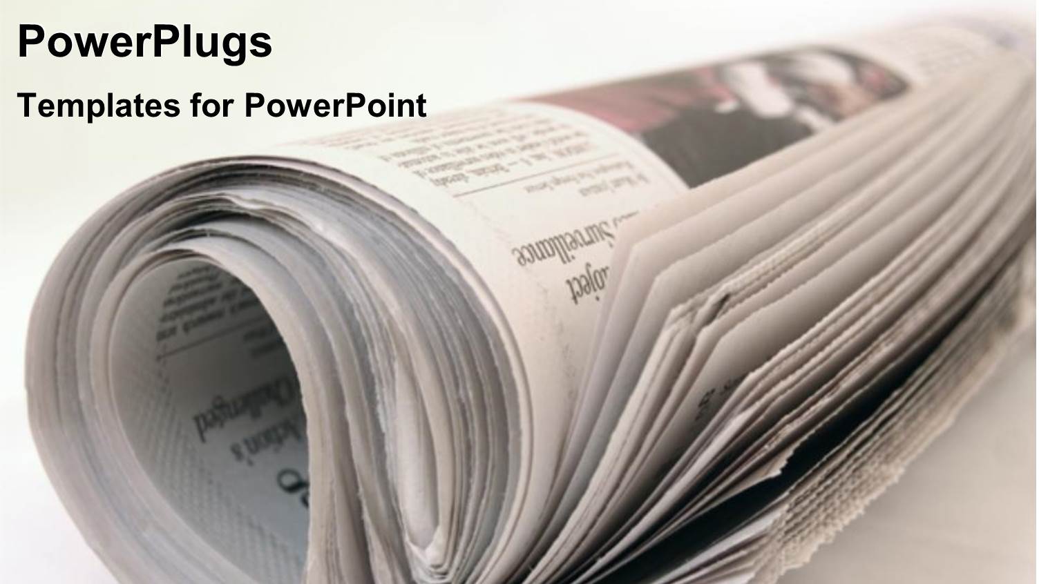 Rolled Newspaper on Plain White Desk