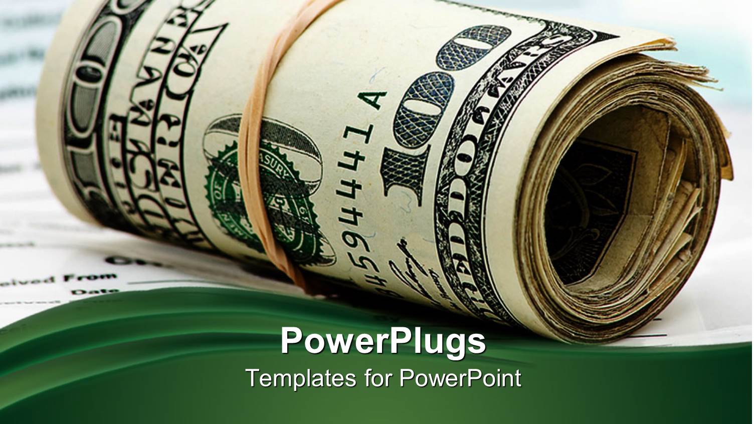 Rolled Up Wads of Hundred Dollar Bills Tied with a Rubber Band