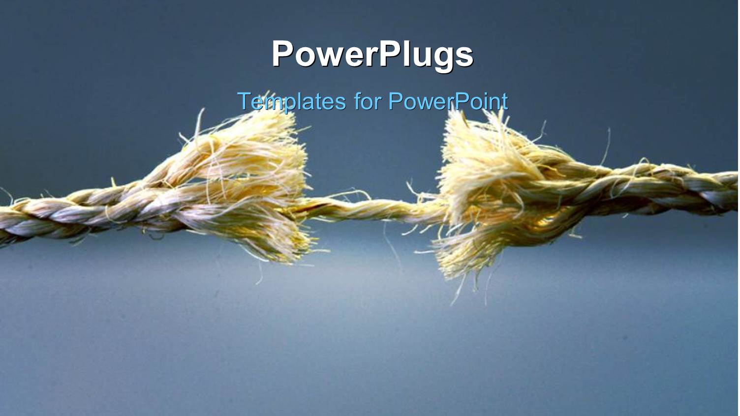 Rope at Breaking Point Over Blue Background