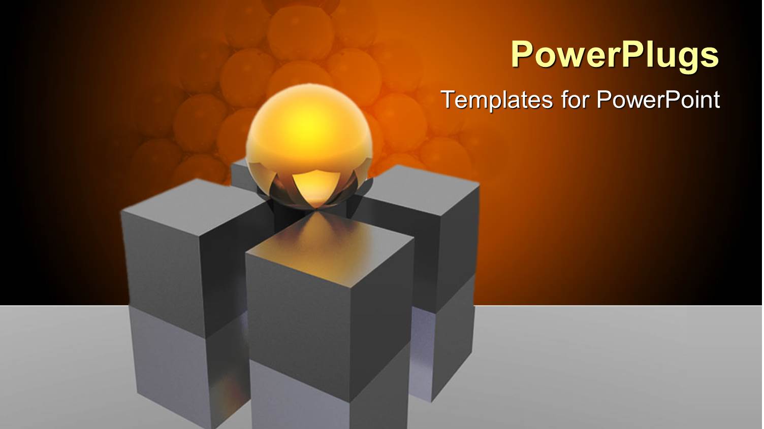 Round Glowing Yellow Ball Sits on Four Support Pillars