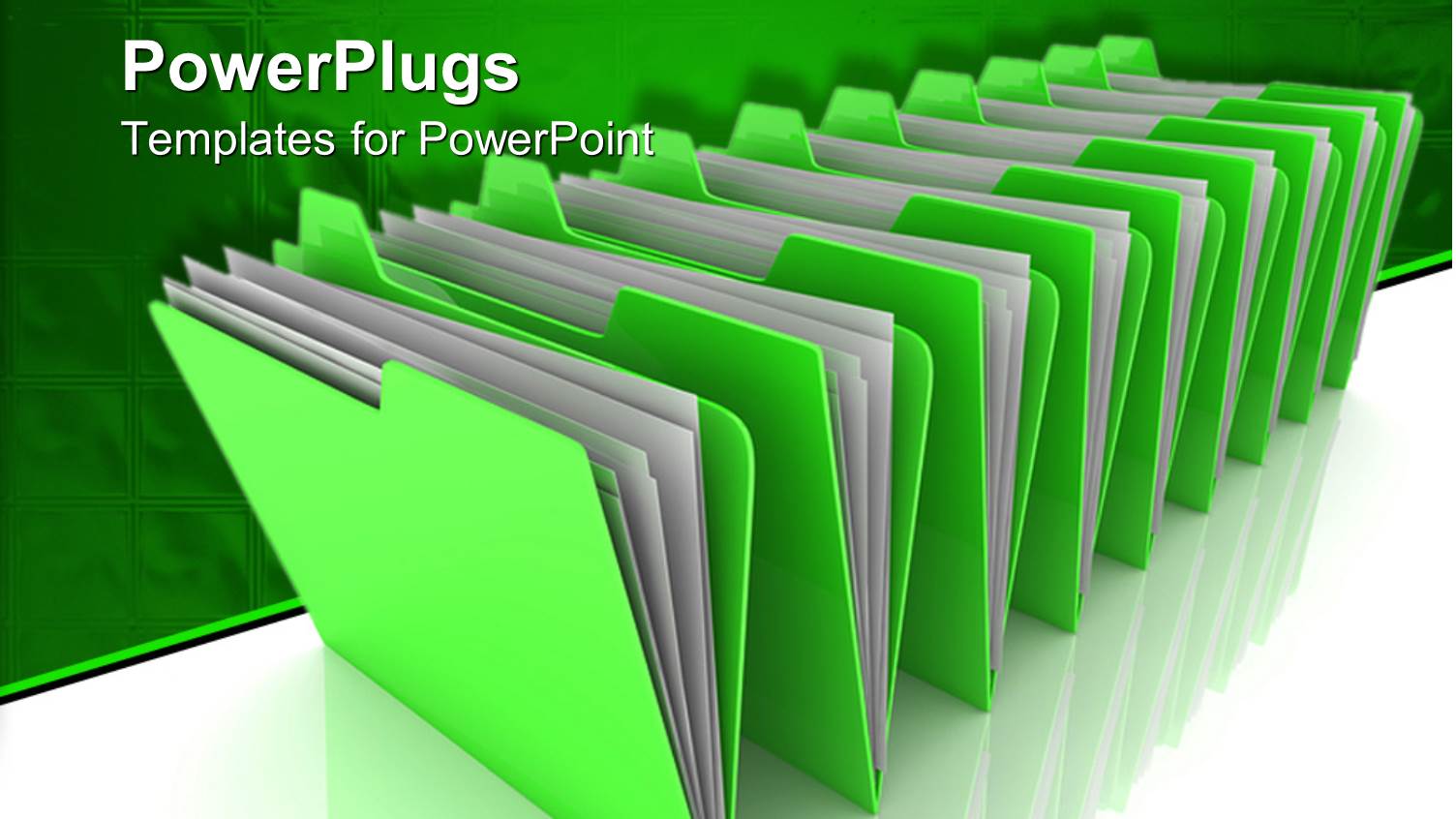 Row of Green File Folders Holding Papers