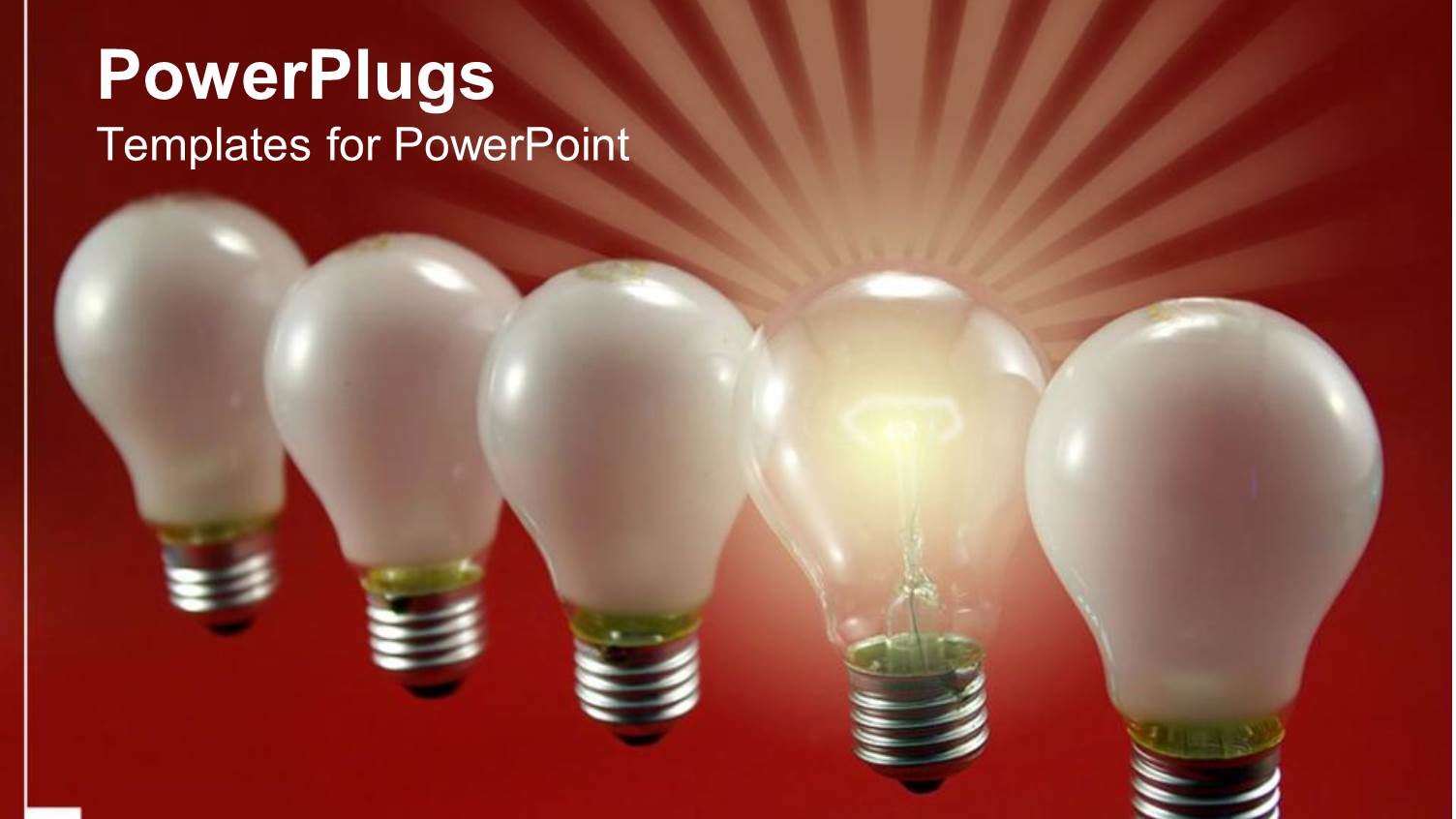 Row of Light Bulbs with One Distinct Bulb Glowing