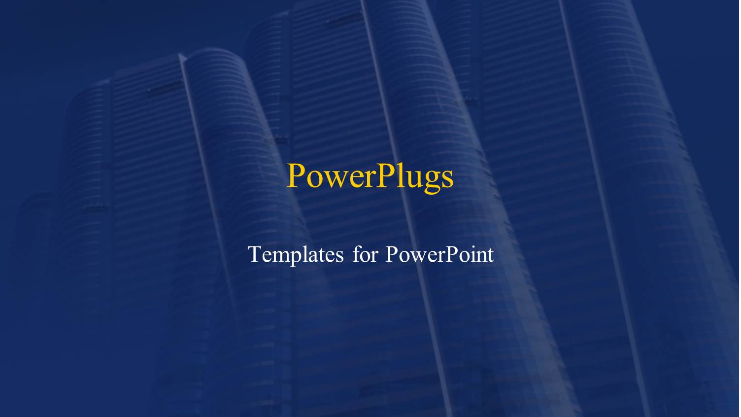 Row of Three Identical Business Skyscrapers on Dark Blue Background