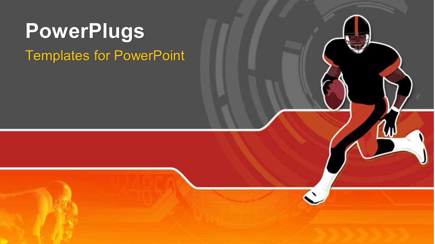 a Rugby Player with the Ball and Greyish Background