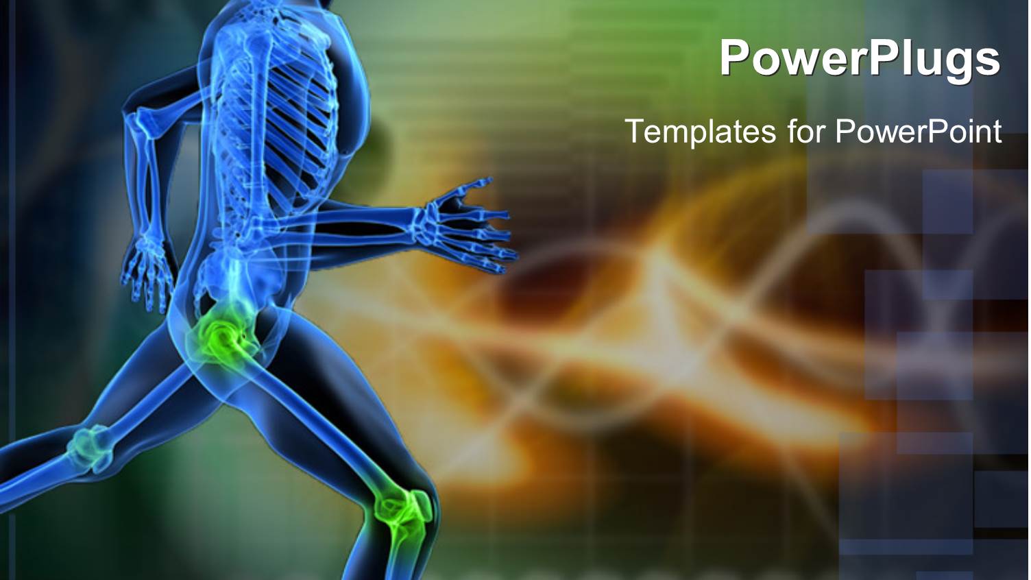 a Running Skeleton with Highlighted Joints