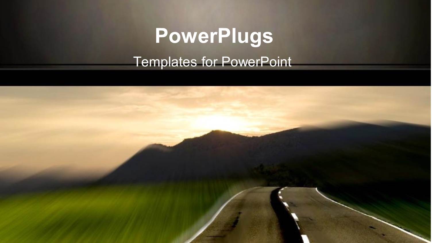 Rural Highway with Motion Blur and Mountain Background