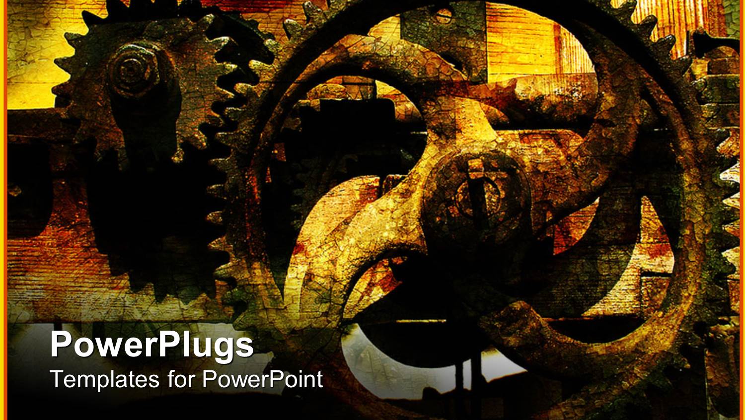 Rusty Gears with Vintage Cracked Background, Industrial, Manufacturing