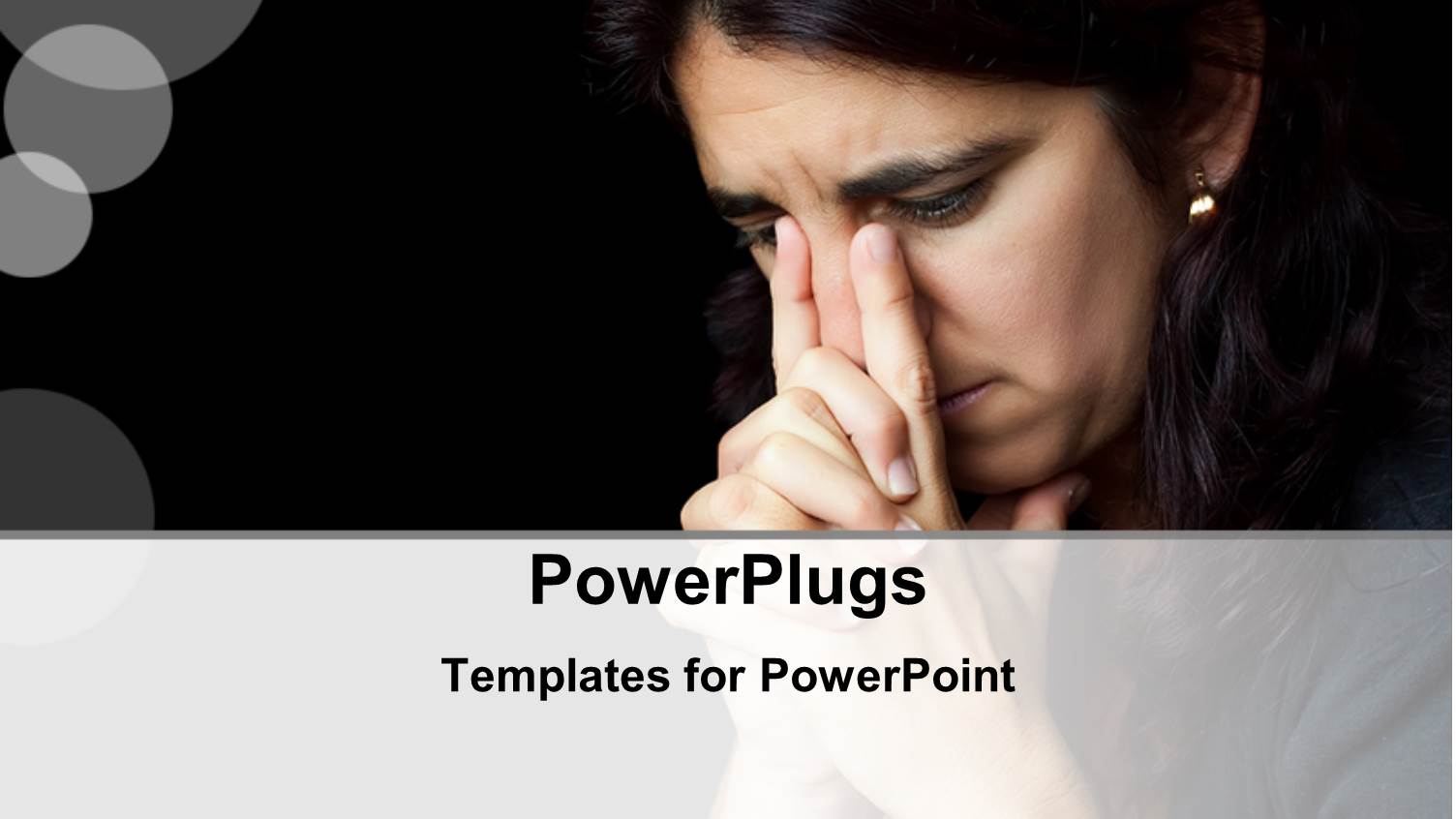 Sad and Stressed Hispanic Woman Giving Thoughtful Expression with Bubbles