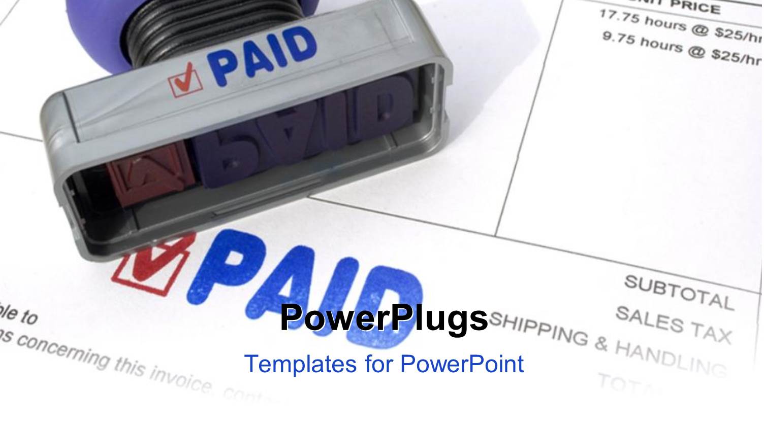 Sales Invoice with Paid Stamp Sitting on Invoice 