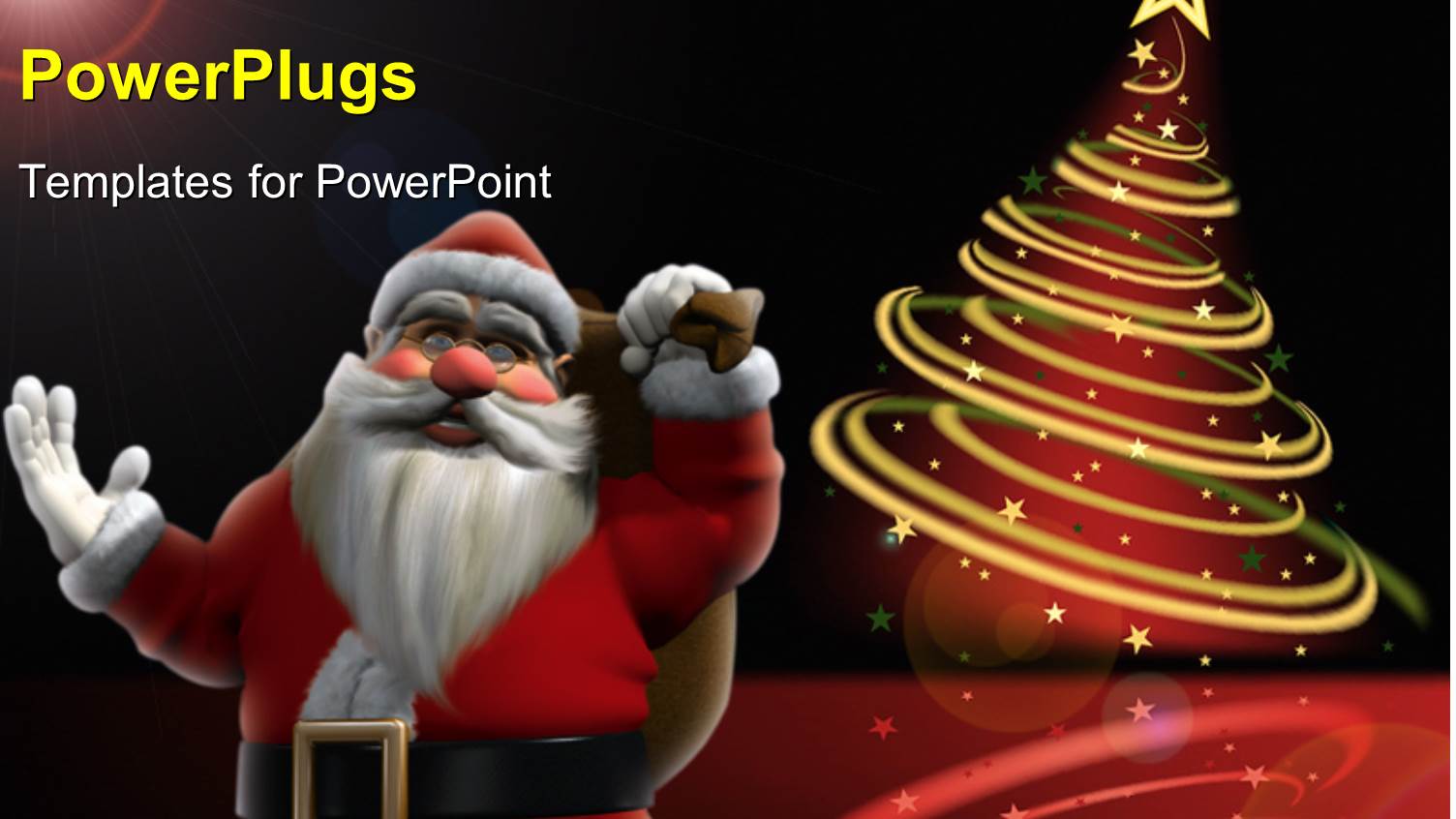 a Santa with Celebration Stuff in the Background