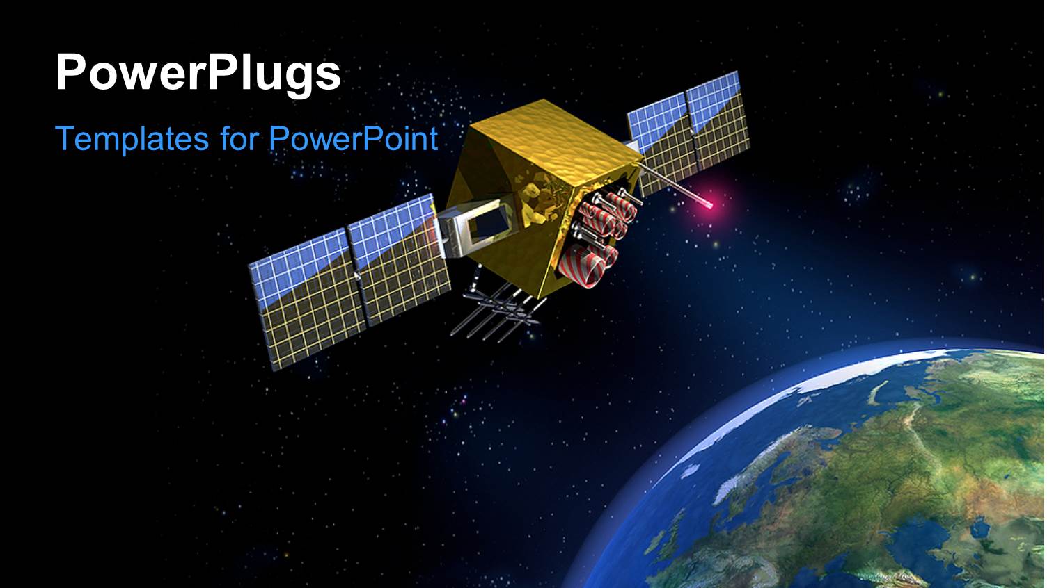 Satellite Hovering in Space Over Planet Earth with Shiny Stars