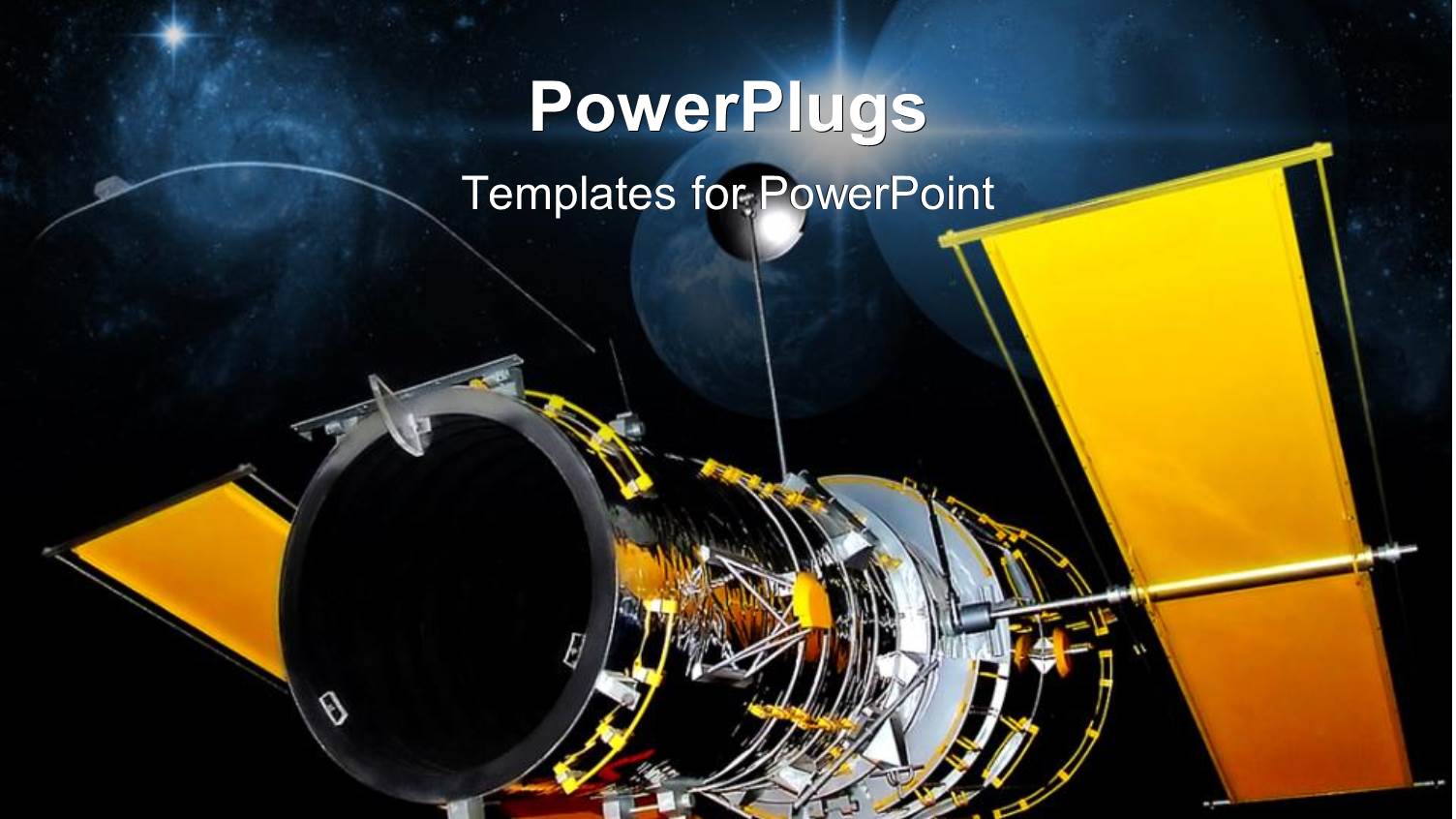 Satellite Telecommunication in Progress, Stars and Black Background