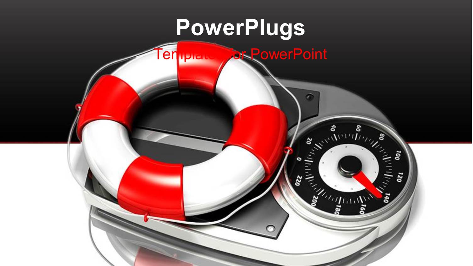 Scale with a Red and White Life Buoy on Top